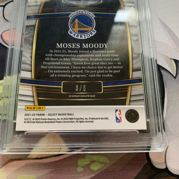 2021-22 Panini Select Moses Moody Neon Purple Pulsar #3/5 PSA 8 Rookie POP 1 - Picture 3 of 3